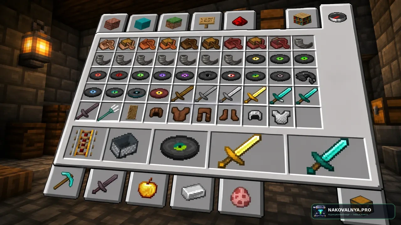 48x48 items (GUI Scale 3x): чёткие предметы при масштабе интерфейса 3× — редакционная иллюстрация 3 из 3