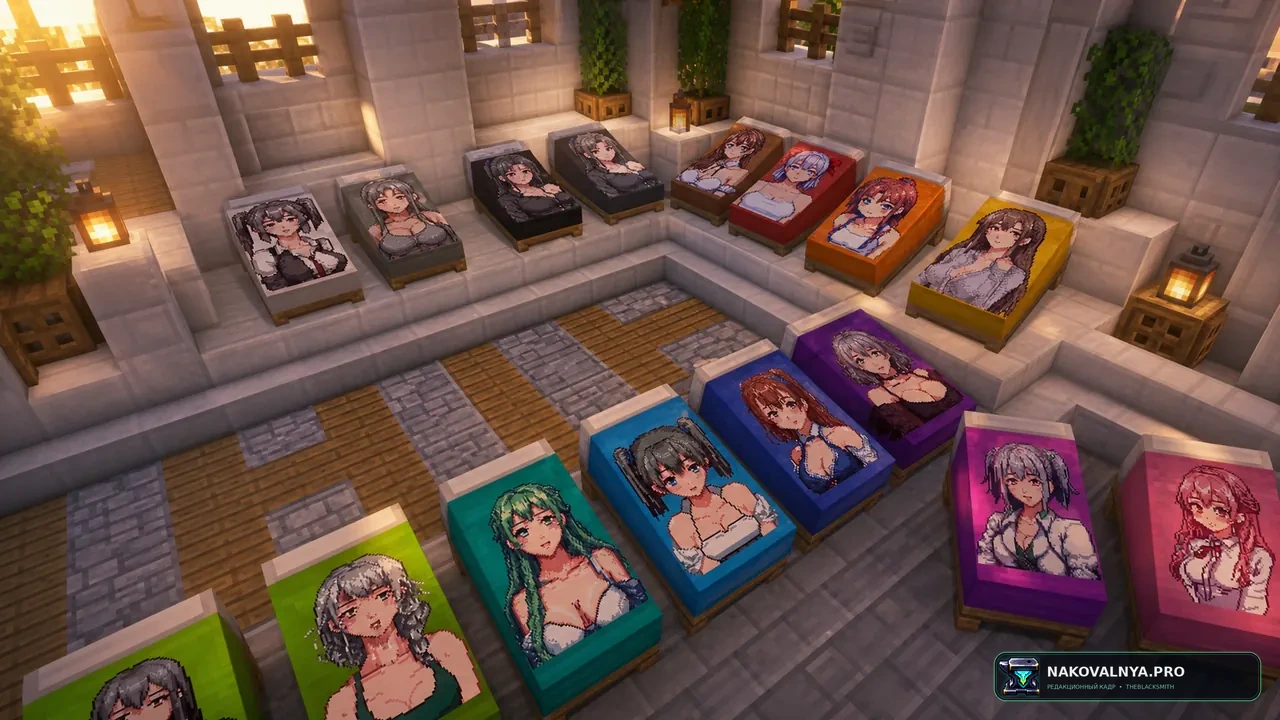 Anime Bed Overlays v2: аниме-рисунки на кроватях — редакционная иллюстрация 2 из 3