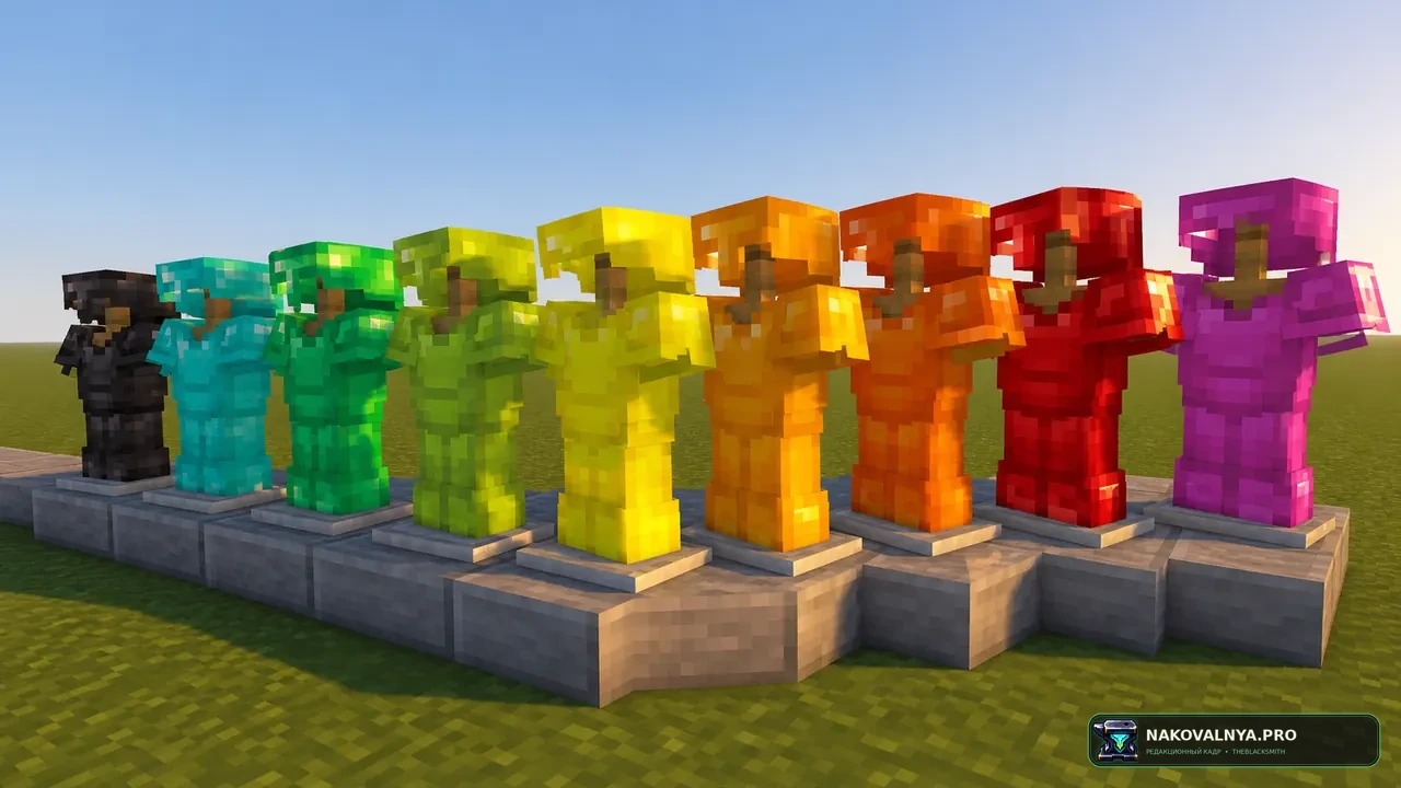 Armor Durability Overlay [No Optifine]: наглядный индикатор прочности брони — редакционная иллюстрация 2 из 3