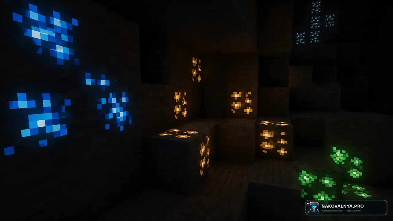 Ashen Emissive Ores: светящиеся руды для Ashen 16x — редакционная иллюстрация 3 из 3