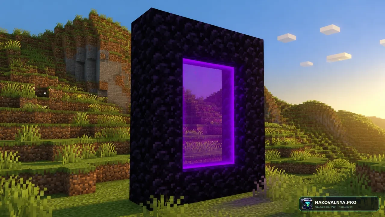 Better Nether Portal: прозрачный портал с адаптивной пульсирующей рамкой — редакционная иллюстрация 2 из 3