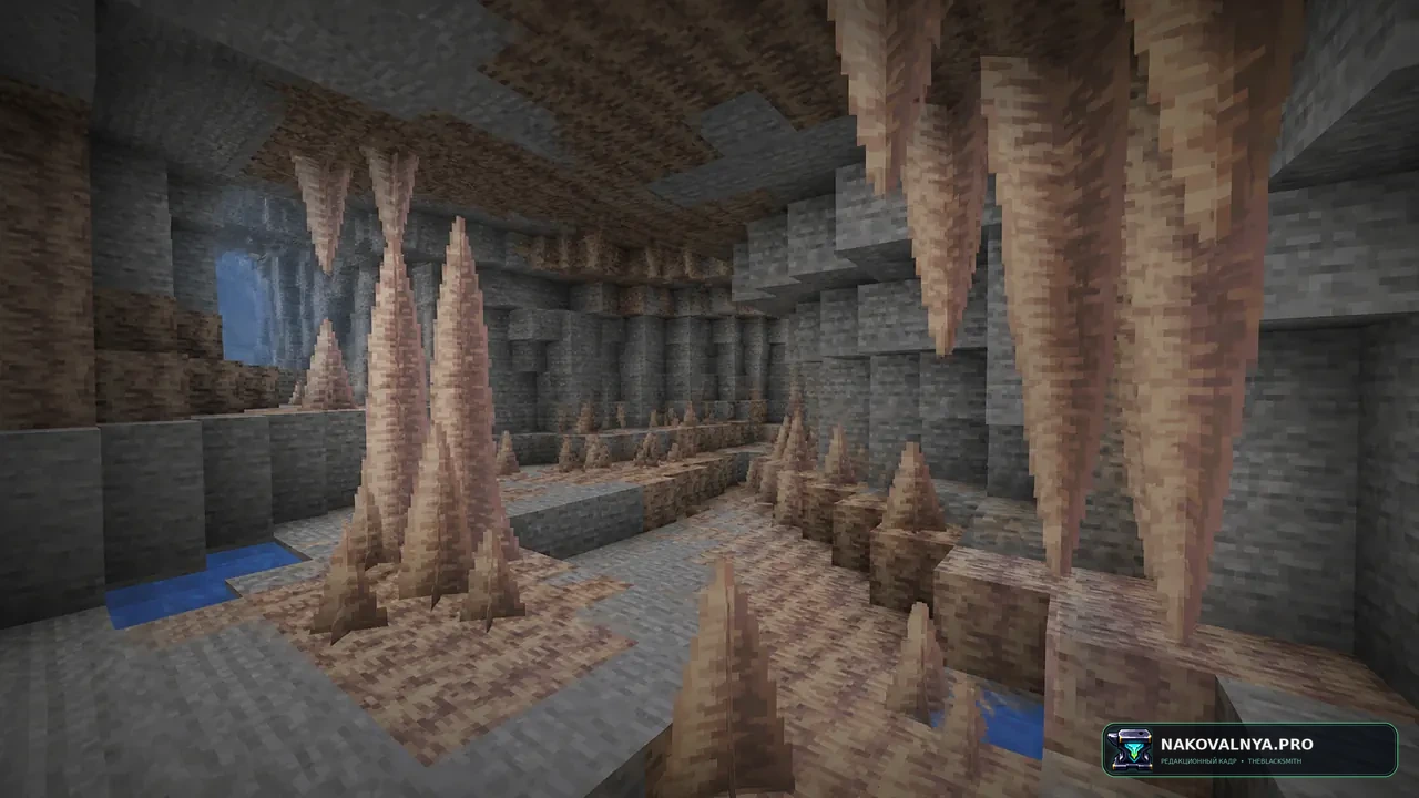 Blocky Dripstone: более кубическую 3D-модель заострённого натёчника — редакционная иллюстрация 2 из 3