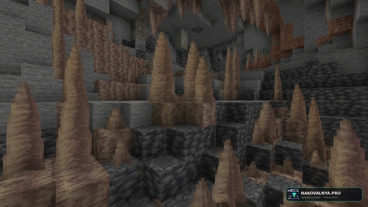Blocky Dripstone: более кубическую 3D-модель заострённого натёчника — редакционная иллюстрация 3 из 3
