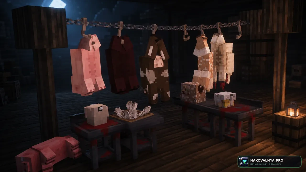 Butchery: реалистичную разделку животных — редакционная иллюстрация 2 из 3