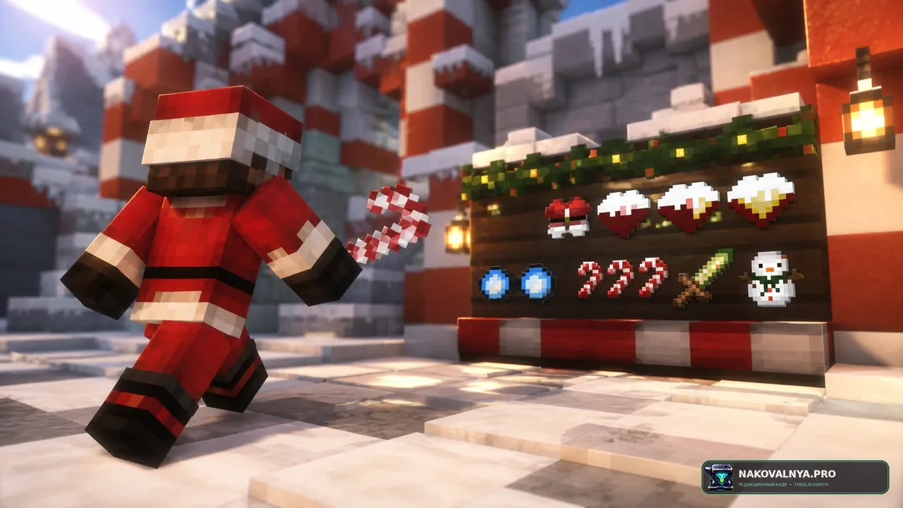 Christmas Claws: рождественское оформление для PvP и выживания — редакционная иллюстрация 2 из 3