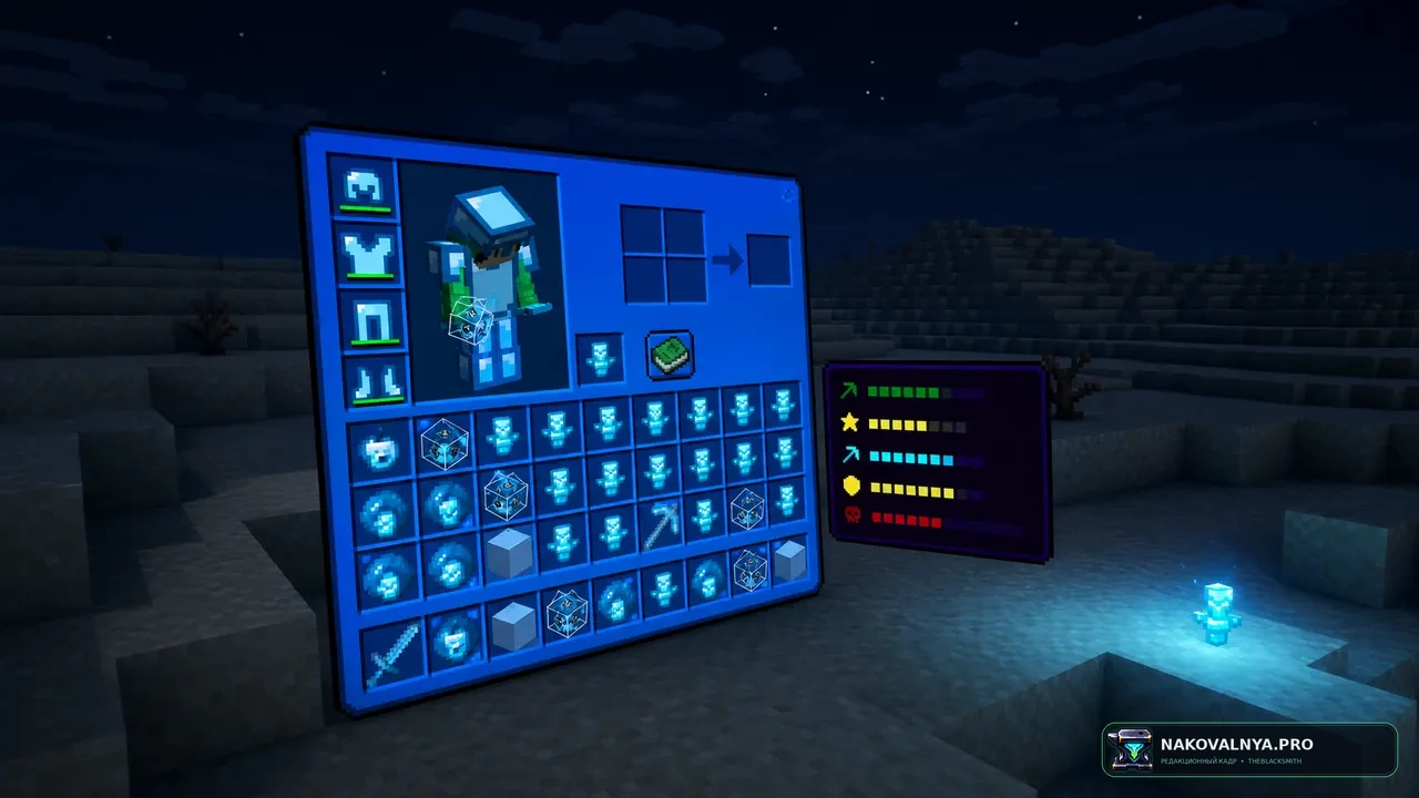 The ClickCrystals+  Pack!: синее оформление для Crystal PvP — редакционная иллюстрация 2 из 3