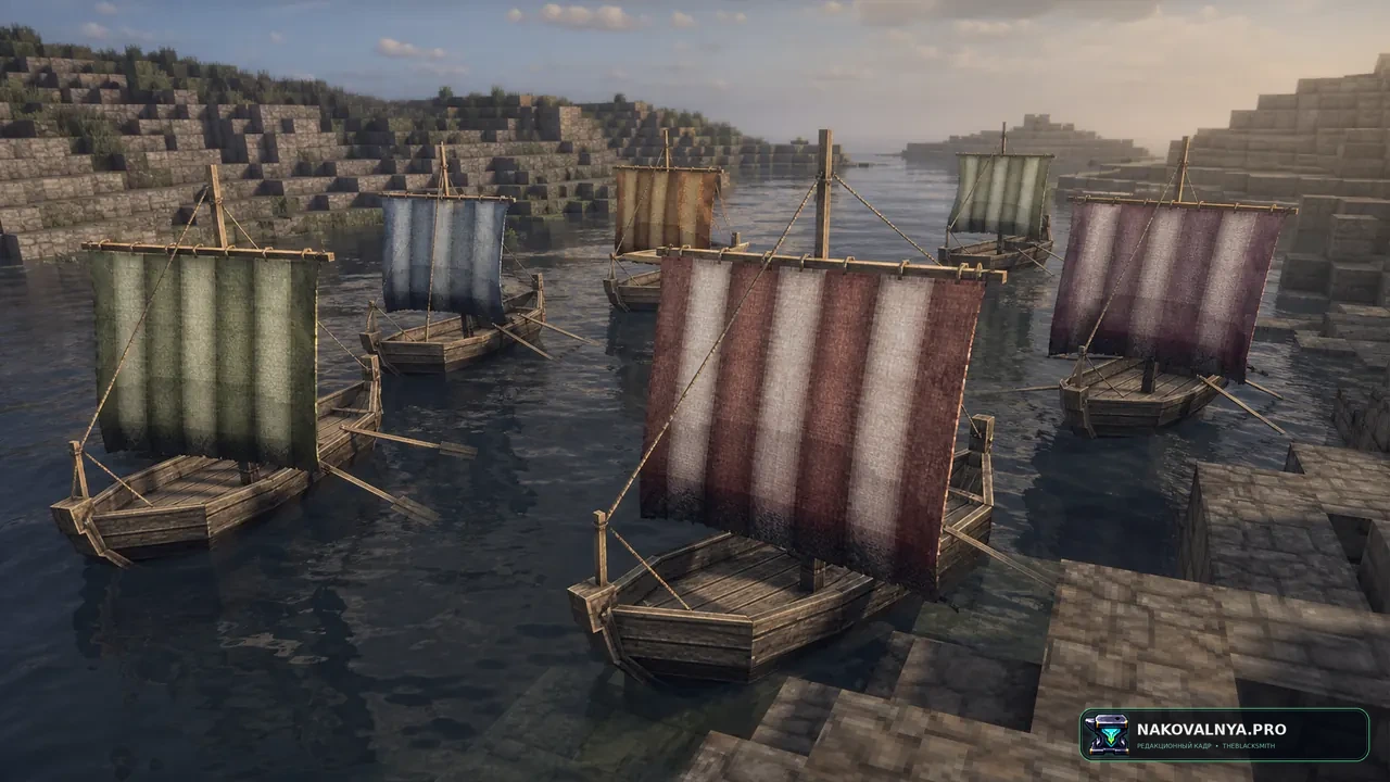 Conquest: Small Ships: драккар в стиле Conquest Reforged — редакционная иллюстрация 2 из 3