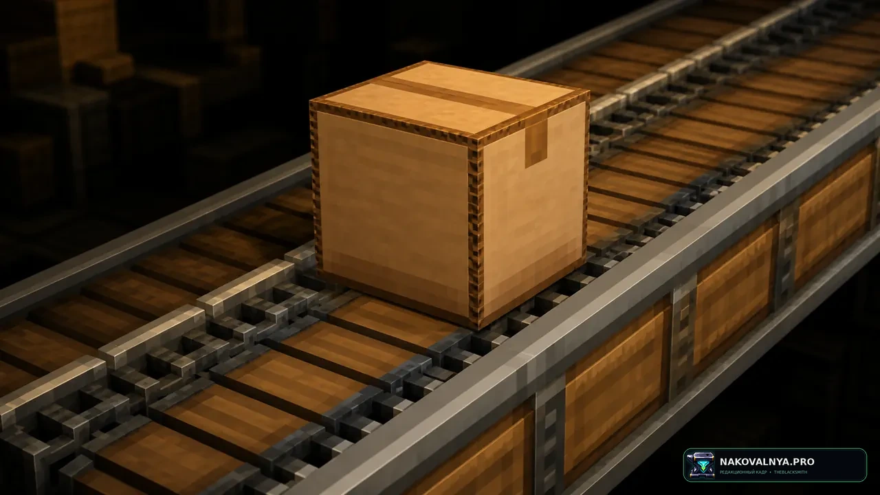 Create: Cardboarded Conveynience: маскировку посылкой на конвейере — редакционная иллюстрация 3 из 3