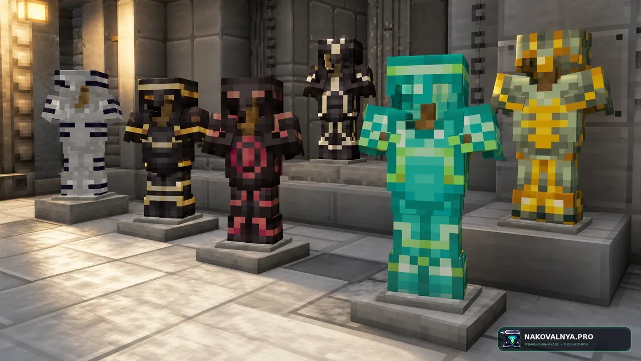 Create: Armor Trims: отделку брони материалами Create — редакционная иллюстрация 2 из 3