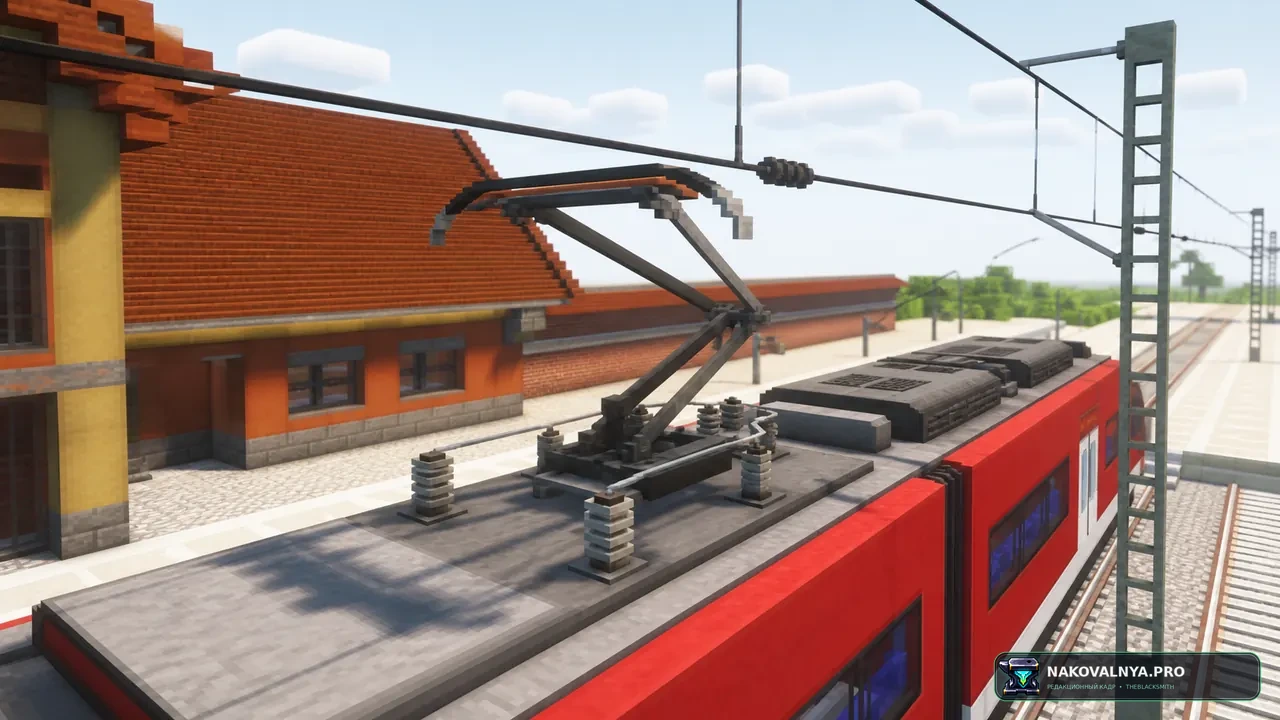Create: Pantographs & Wires: контактную сеть для поездов Create — редакционная иллюстрация 3 из 3