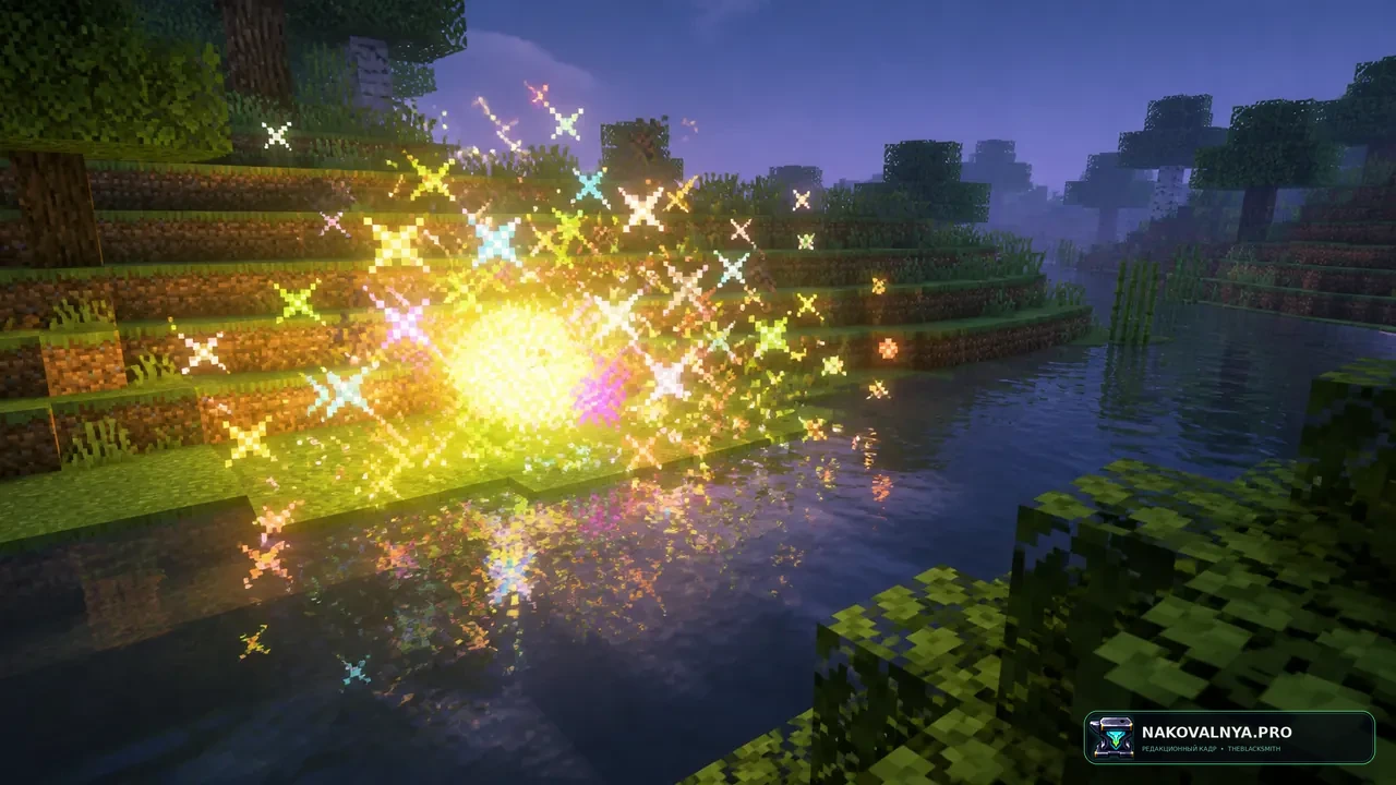 Creeper Firework: безопасные фейерверки вместо взрывов криперов — редакционная иллюстрация 2 из 3