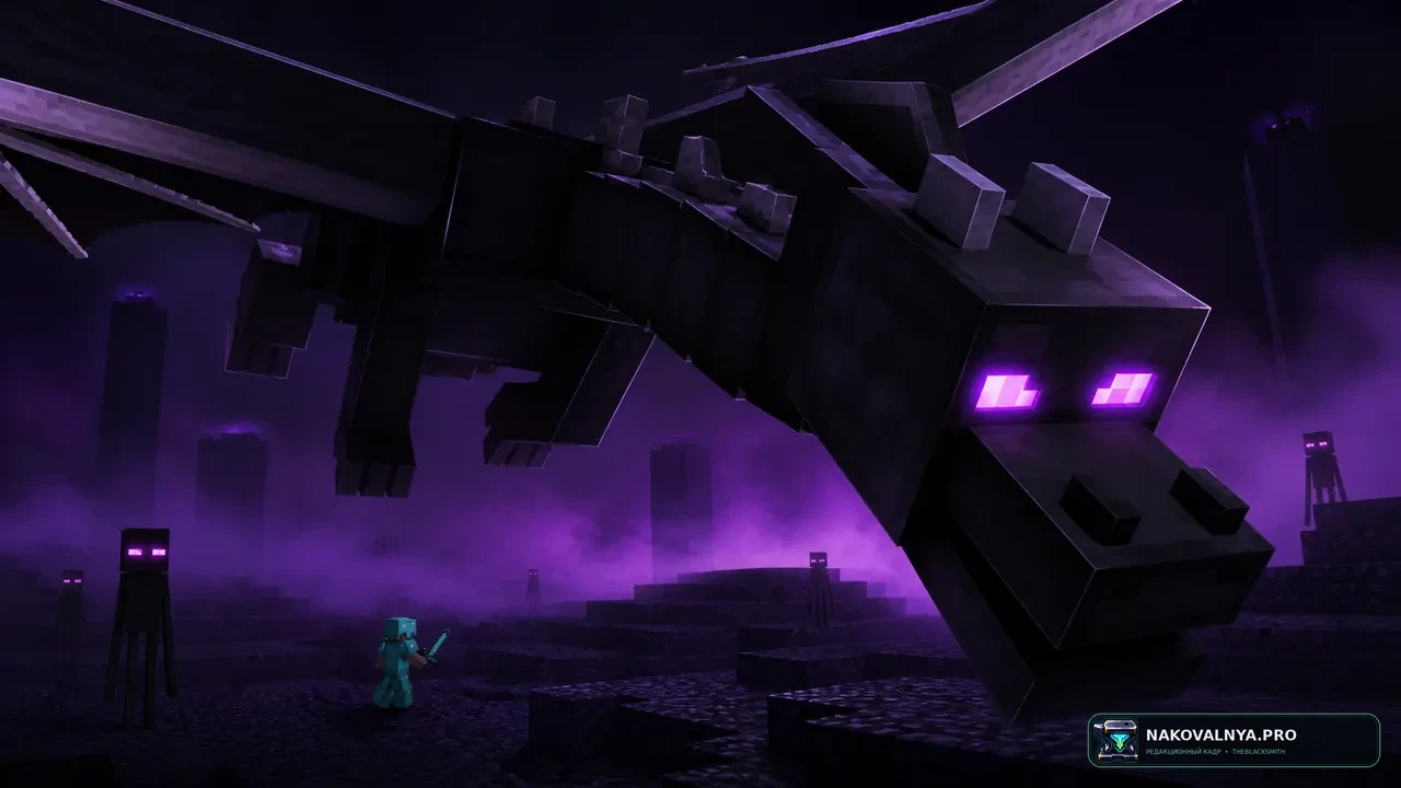 Ender Dragon Fight Remastered: усложнённую битву с драконом Края — редакционная иллюстрация 3 из 3