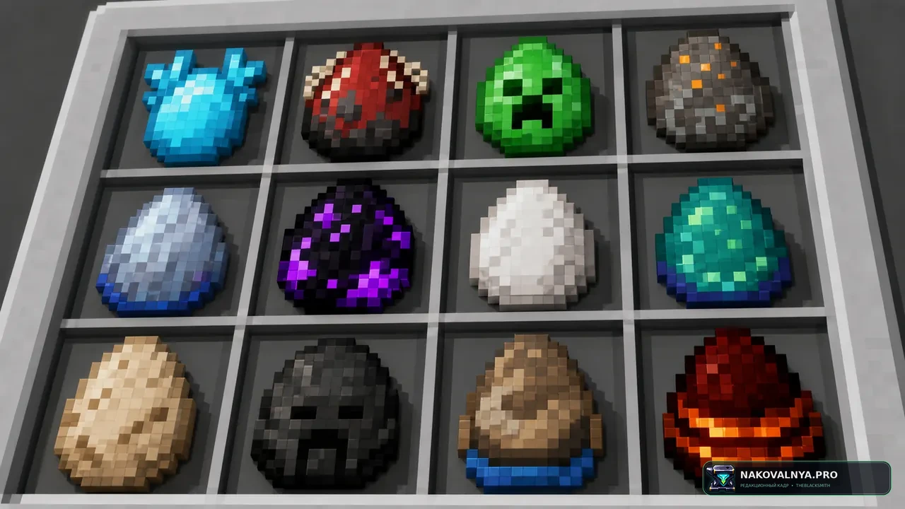 EGG textures from version 1.21.5: обновлённые официальные текстуры яиц призыва — редакционная иллюстрация 3 из 3