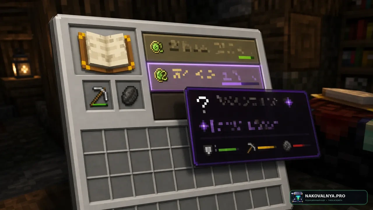 Enchanting Table Descriptions: описания зачарований в столе — редакционная иллюстрация 3 из 3