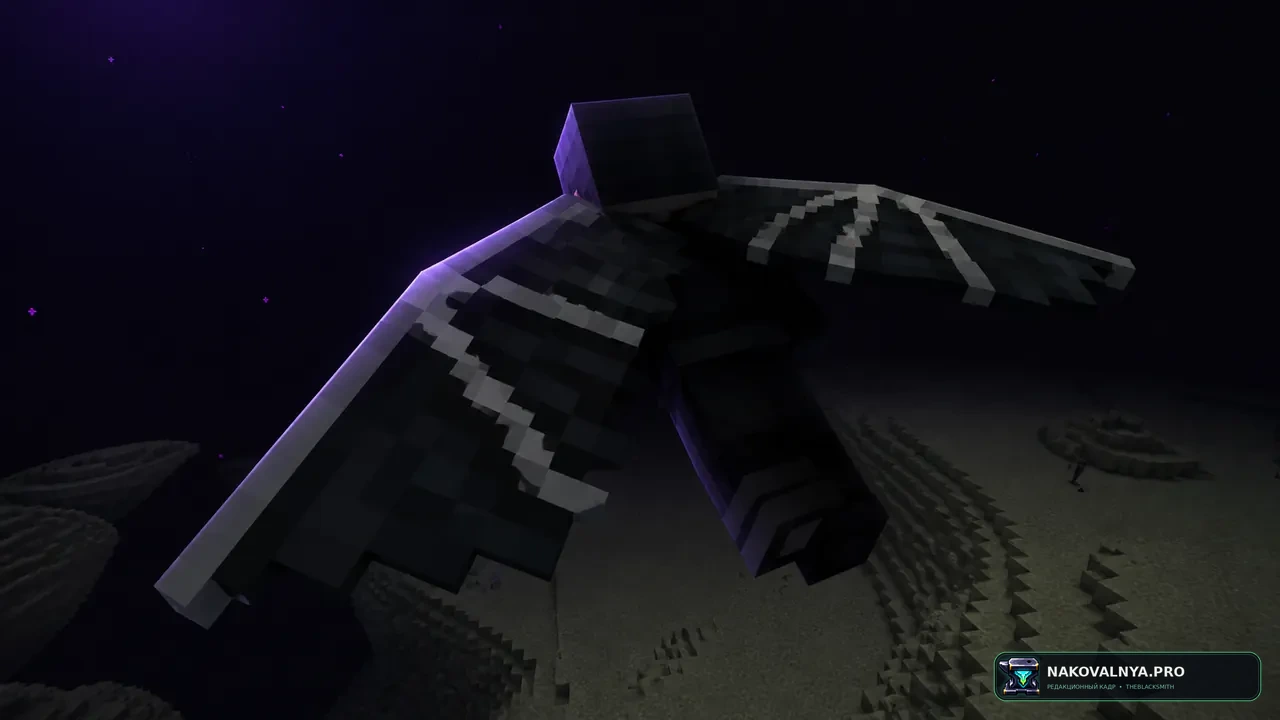 Ender Dragon Wings: элитры в виде крыльев Эндер-дракона — редакционная иллюстрация 2 из 3