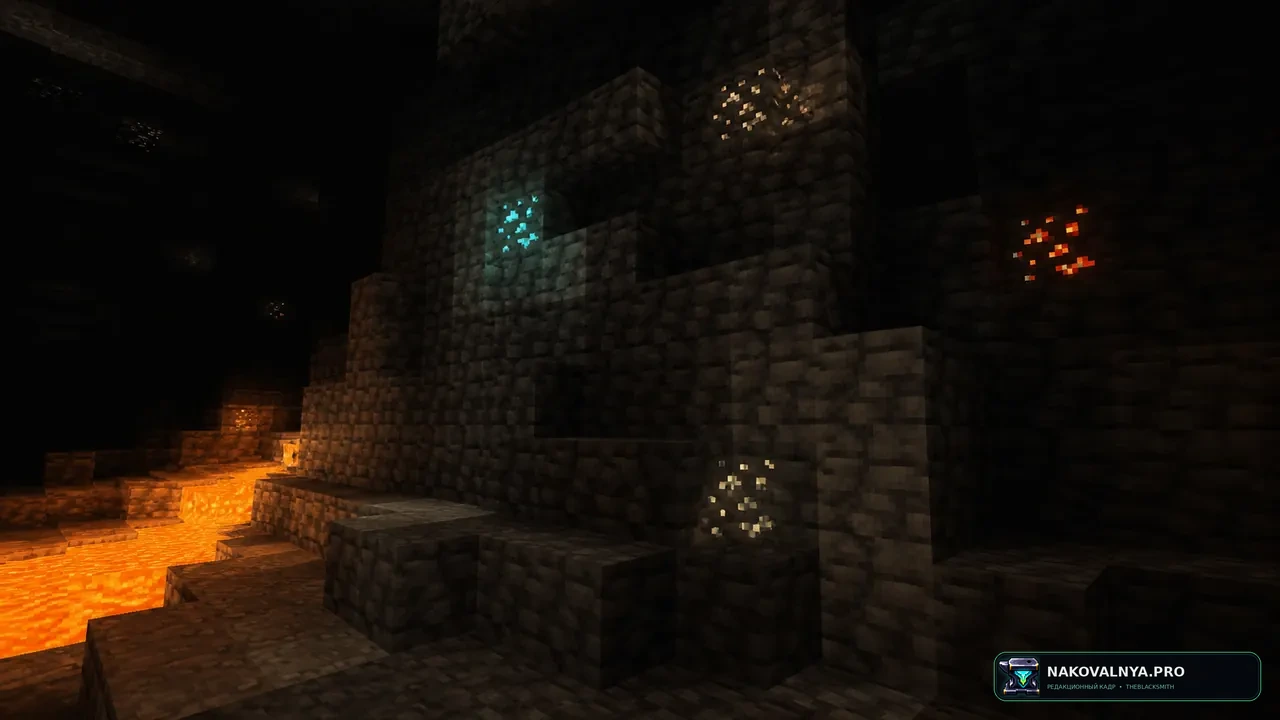 Faithful Fusion Glowing Ores 64x Addon: светящиеся руды Faithful 64x — редакционная иллюстрация 3 из 3