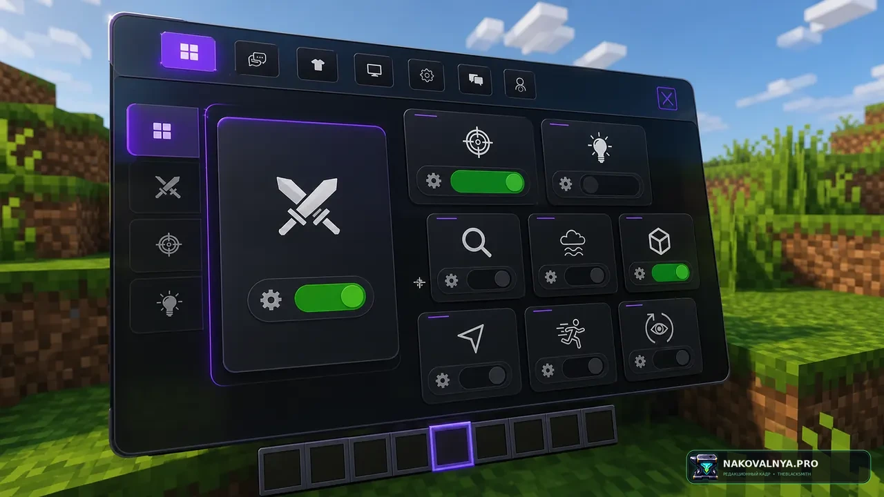 Feather remake: настраиваемый HUD и клиентские утилиты — редакционная иллюстрация 3 из 3