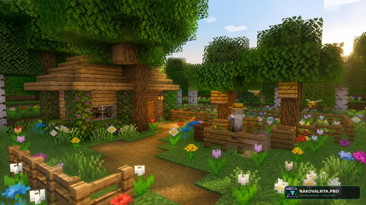 Friends&Foes - Beekeeper Hut (Fabric/Quilt): хижину пчеловода для Friends&Foes — редакционная иллюстрация 2 из 3