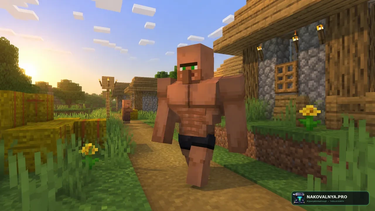 Gigachad Villager: мемную модель железного голема — редакционная иллюстрация 2 из 3