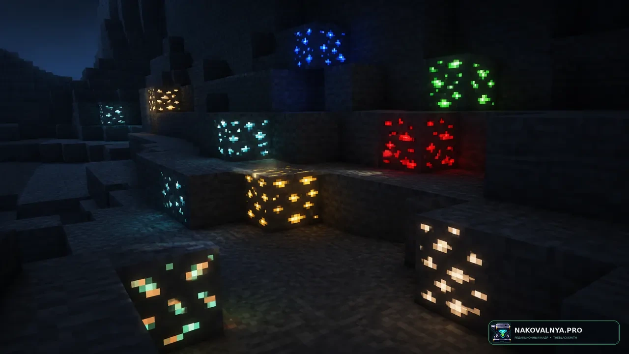Glowing Emissive Ores - Stay True: светящиеся руды для Stay True — редакционная иллюстрация 2 из 3