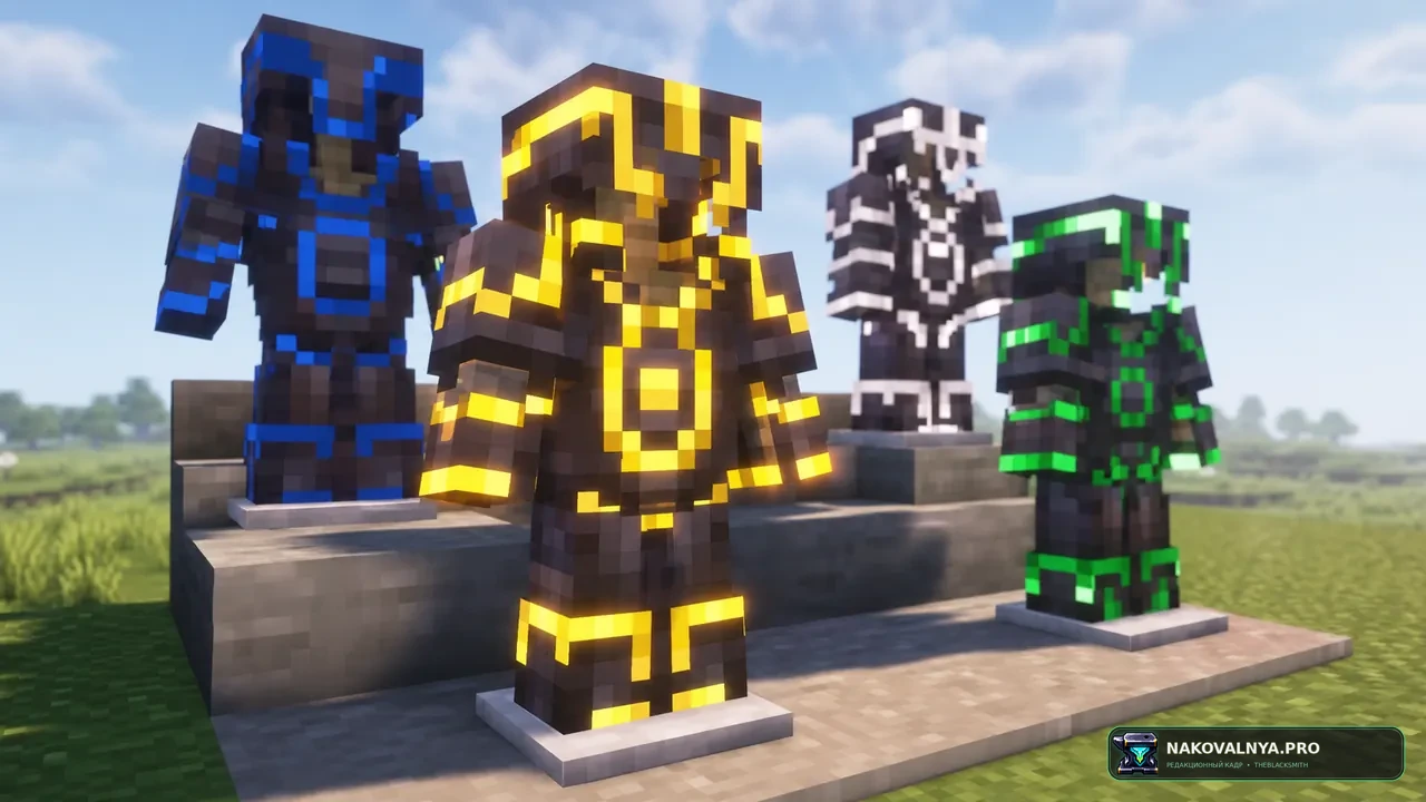 Glowing Trim Armors: светящиеся узоры отделки брони через переименование — редакционная иллюстрация 3 из 3