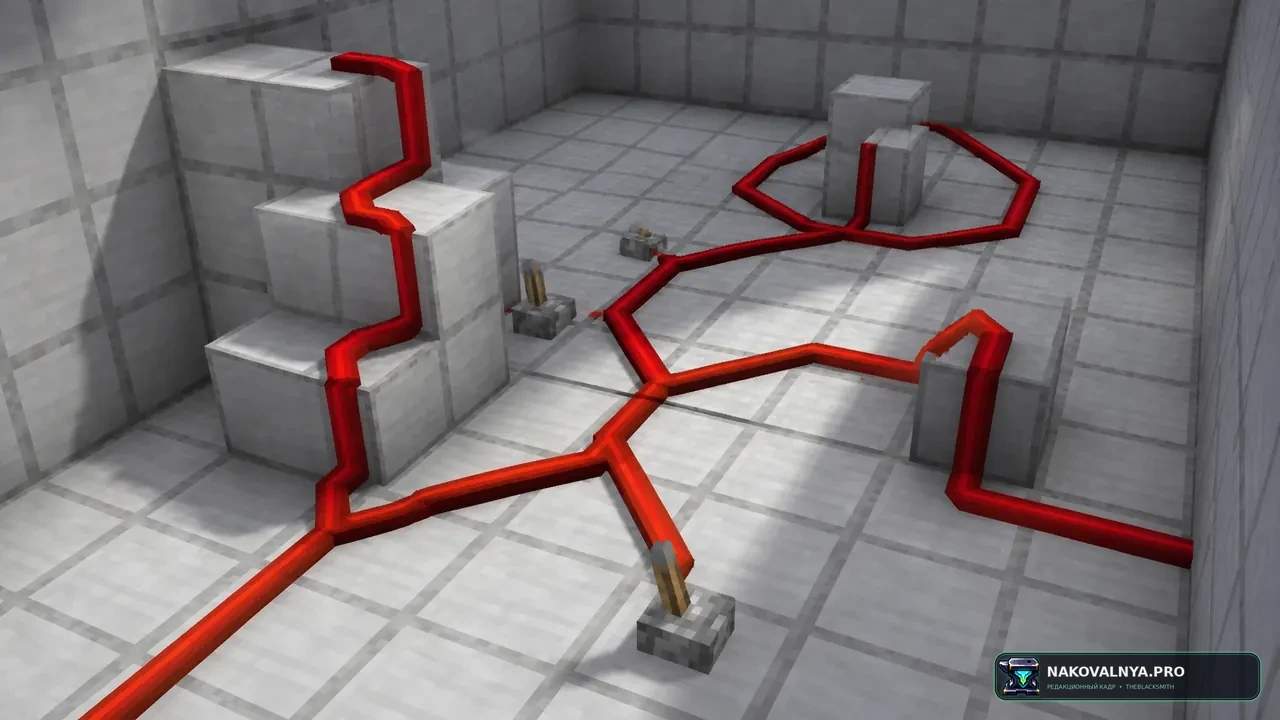 3D Redstone Wires: объёмные и читаемые линии редстоуна — редакционная иллюстрация 2 из 3