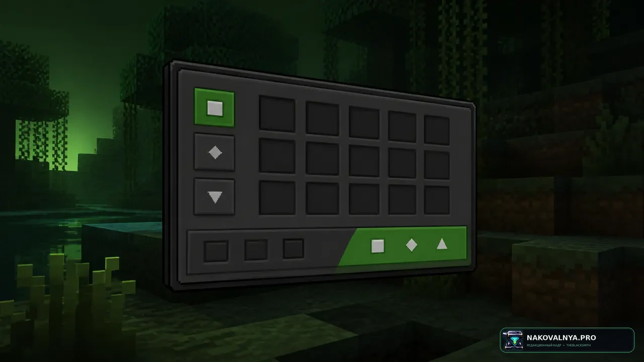 GUI SimpleStylized: тёмный угловатый интерфейс — редакционная иллюстрация 2 из 3