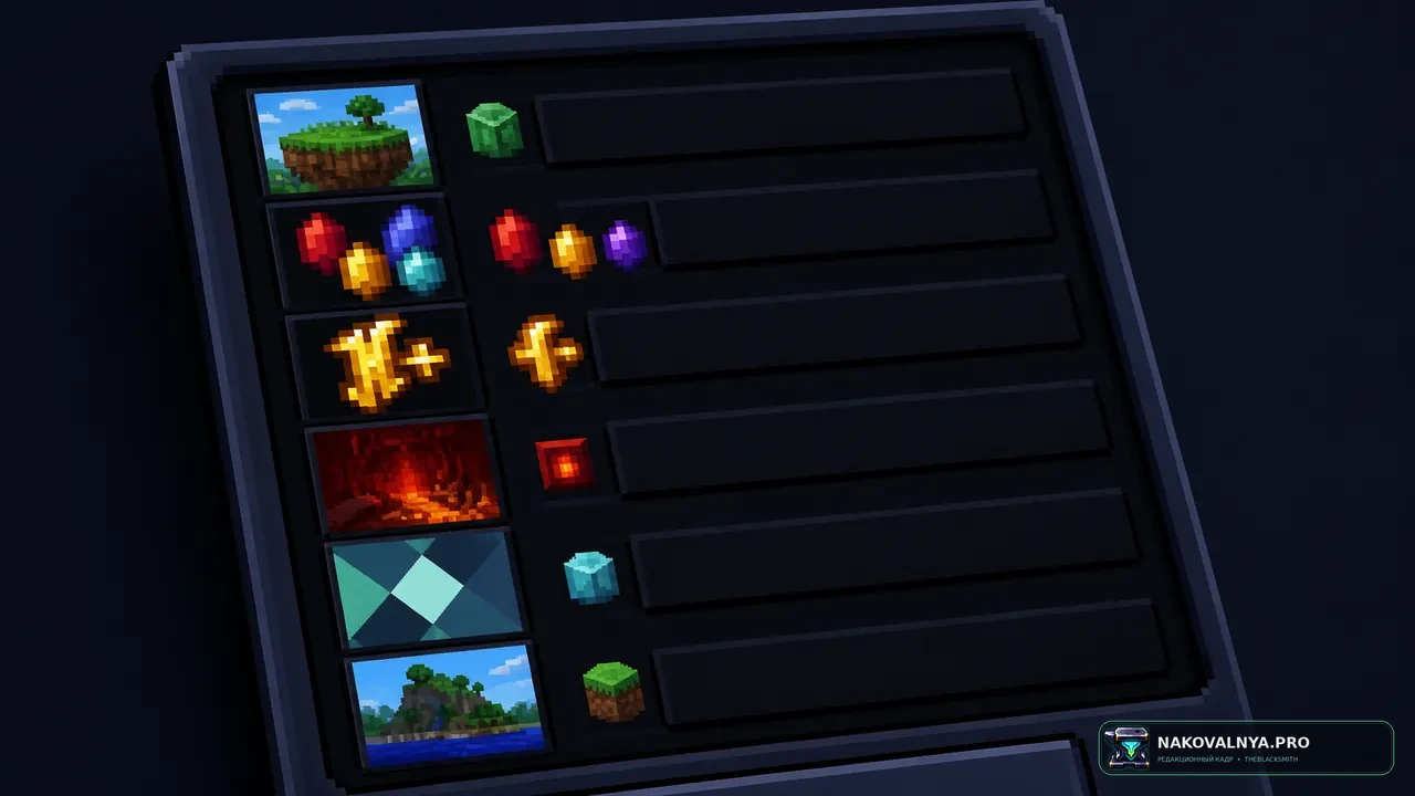 Hypixel Skyblock Enchanted 1.8.9: удобный интерфейс и оптимизацию для Hypixel SkyBlock — редакционная иллюстрация 3 из 3