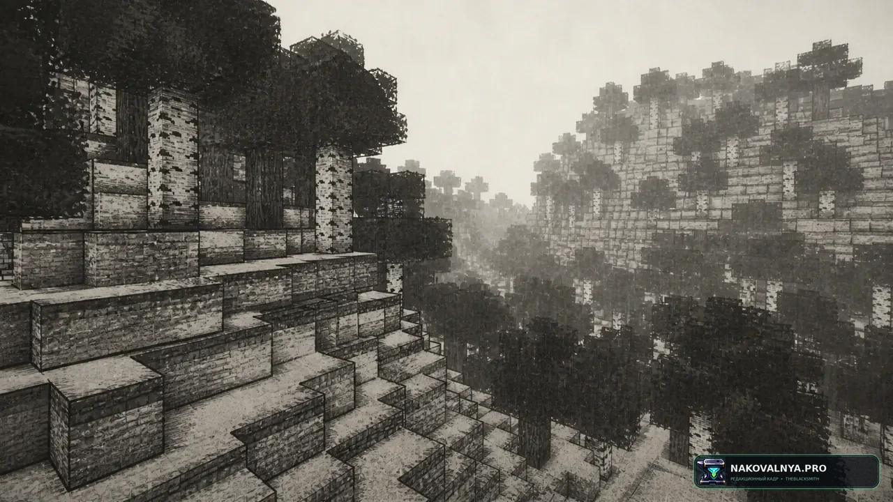 ink-wash-shaderpack: стилизацию под китайскую живопись тушью — редакционная иллюстрация 3 из 3