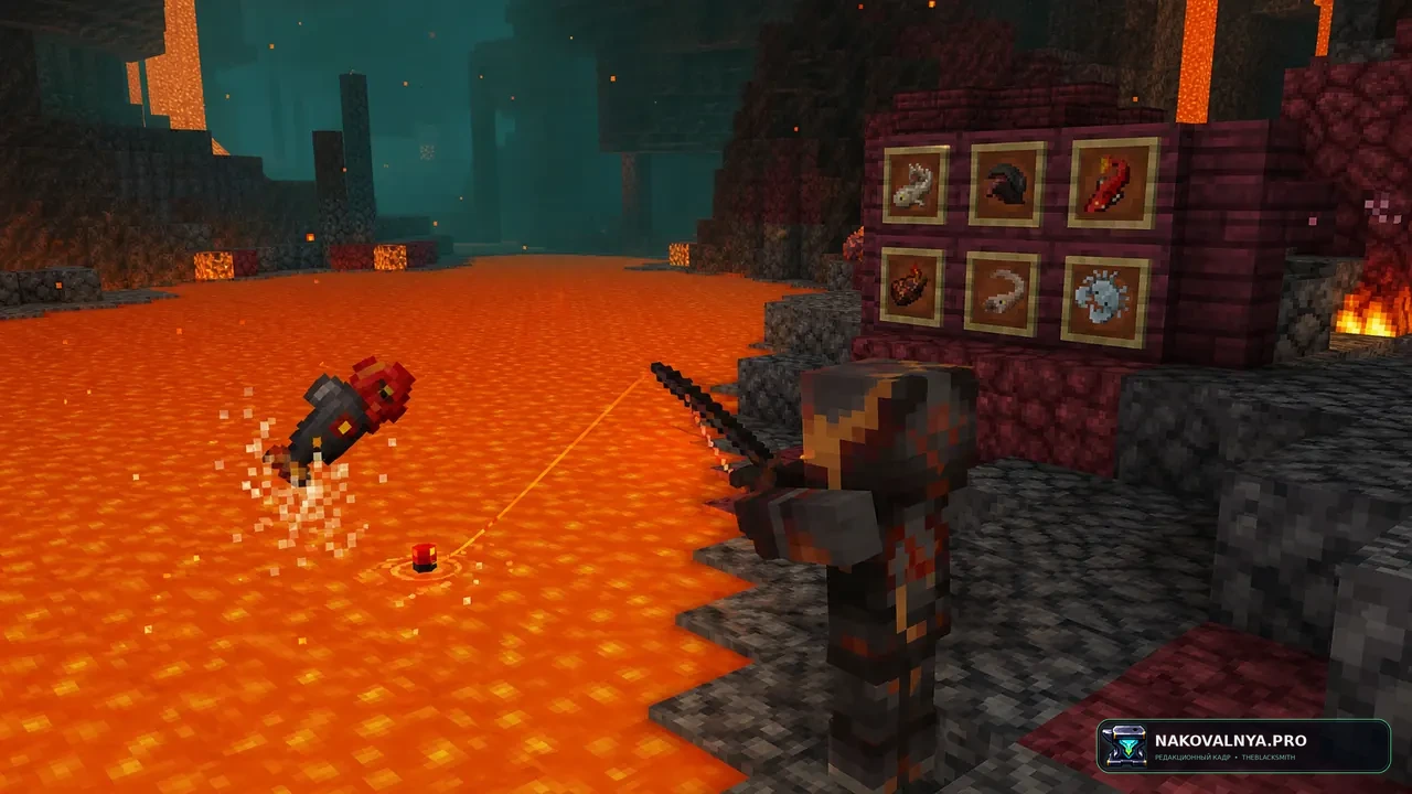 Lava Fishing: рыбалку в лаве — редакционная иллюстрация 2 из 3
