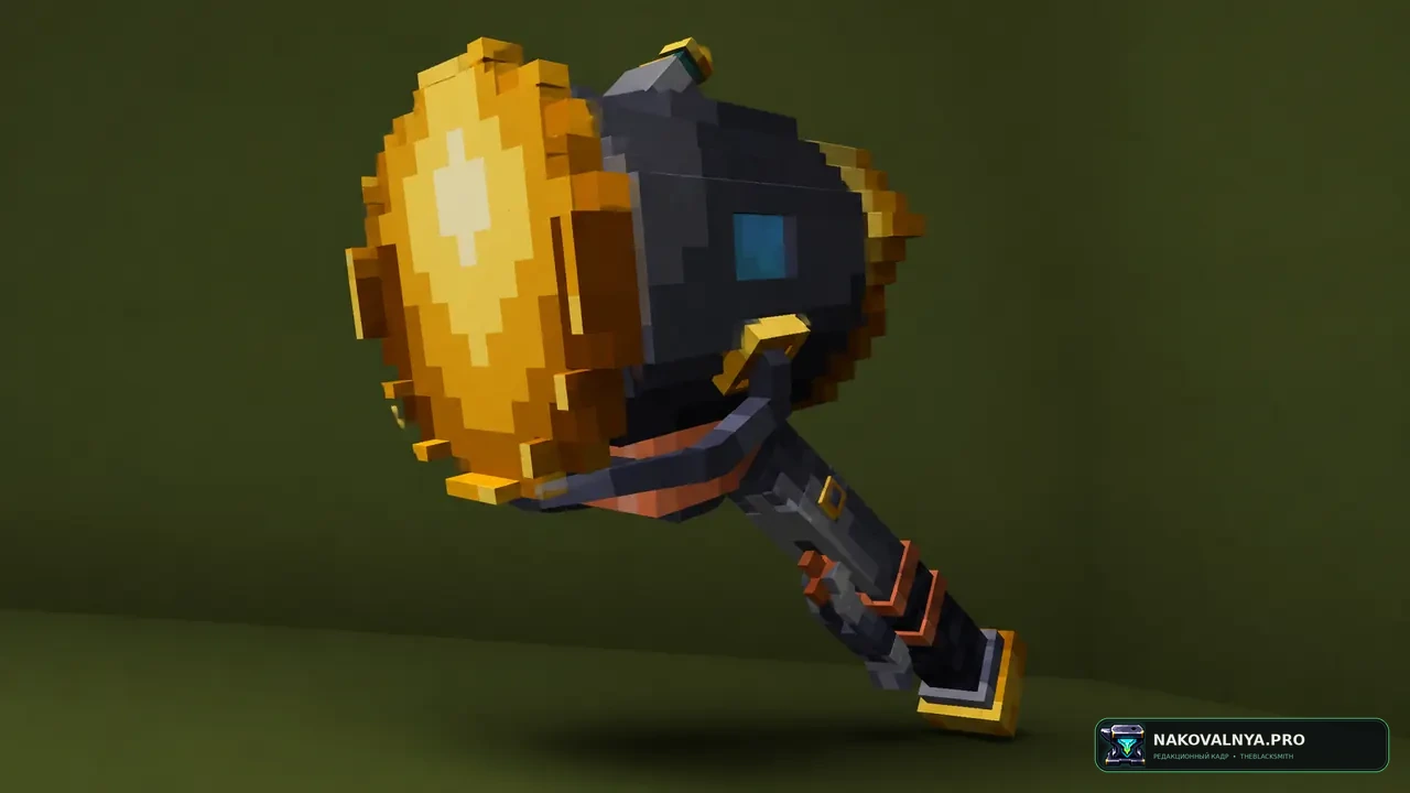 Mace to Steampunk Hammer: стимпанк-молот вместо булавы — редакционная иллюстрация 3 из 3