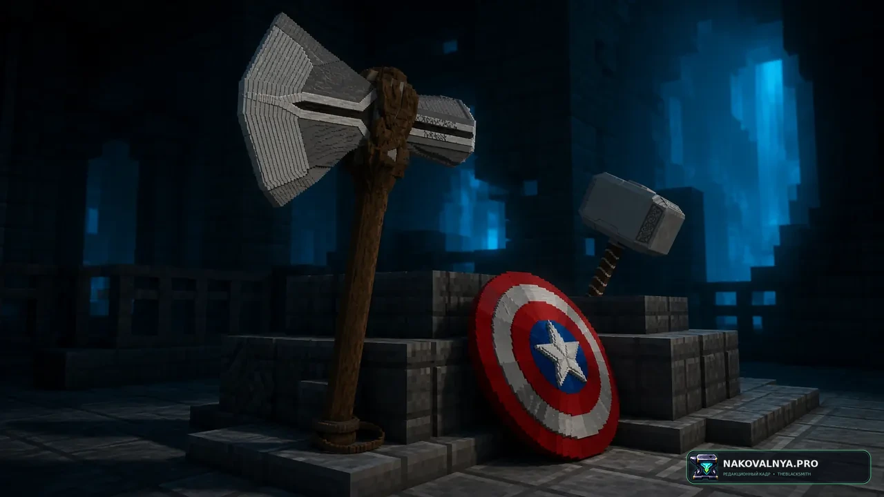 Marvelous Tridents: оружие Marvel вместо трезубца — редакционная иллюстрация 2 из 3