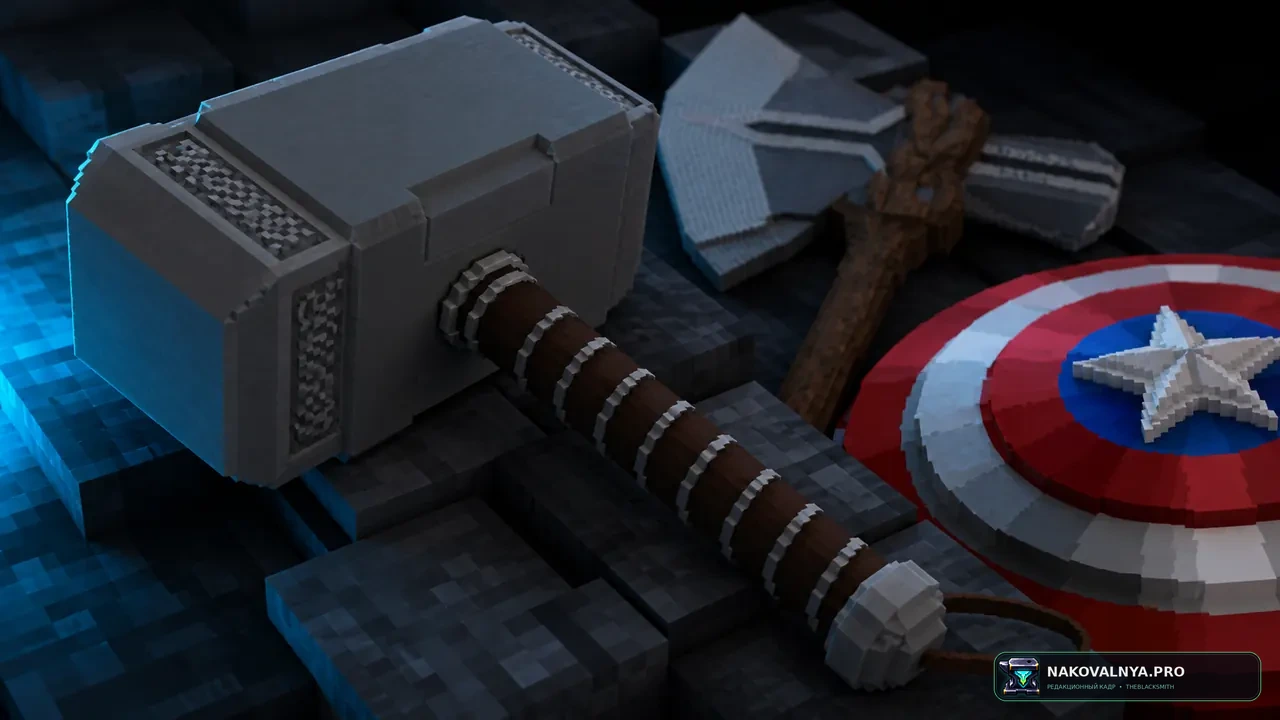 Marvelous Tridents: оружие Marvel вместо трезубца — редакционная иллюстрация 3 из 3