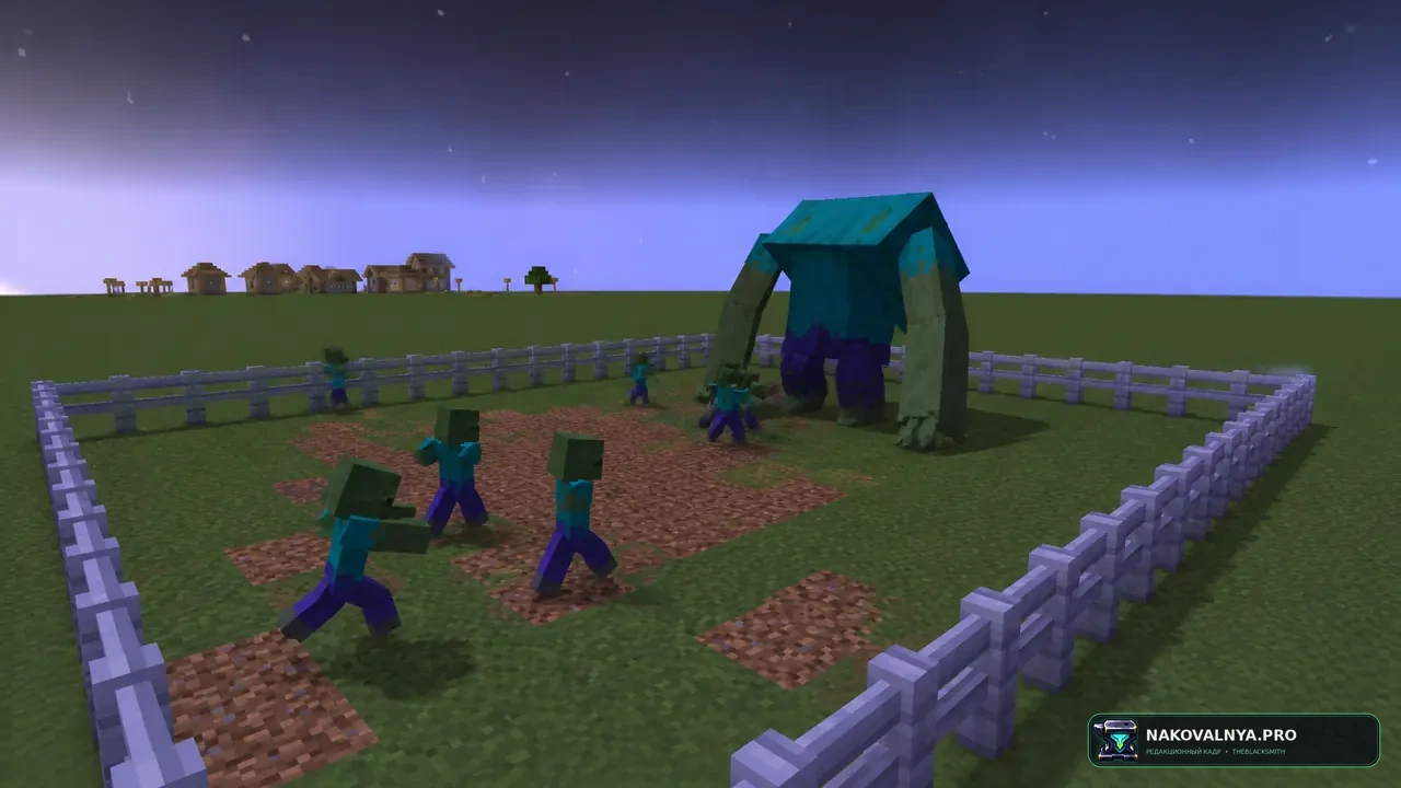 mob battles modpack: новых мобов и постановочные битвы между ними — редакционная иллюстрация 2 из 3