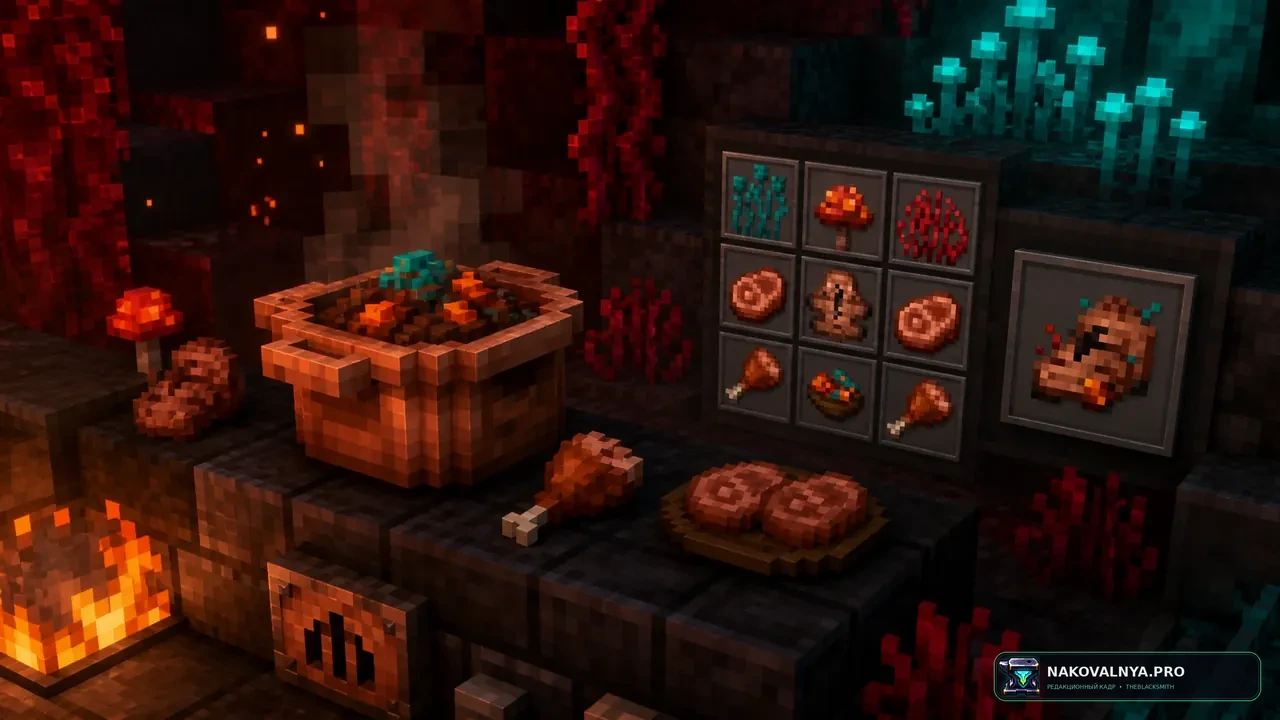 Nether's Delight: кулинарию Нижнего мира — редакционная иллюстрация 2 из 3