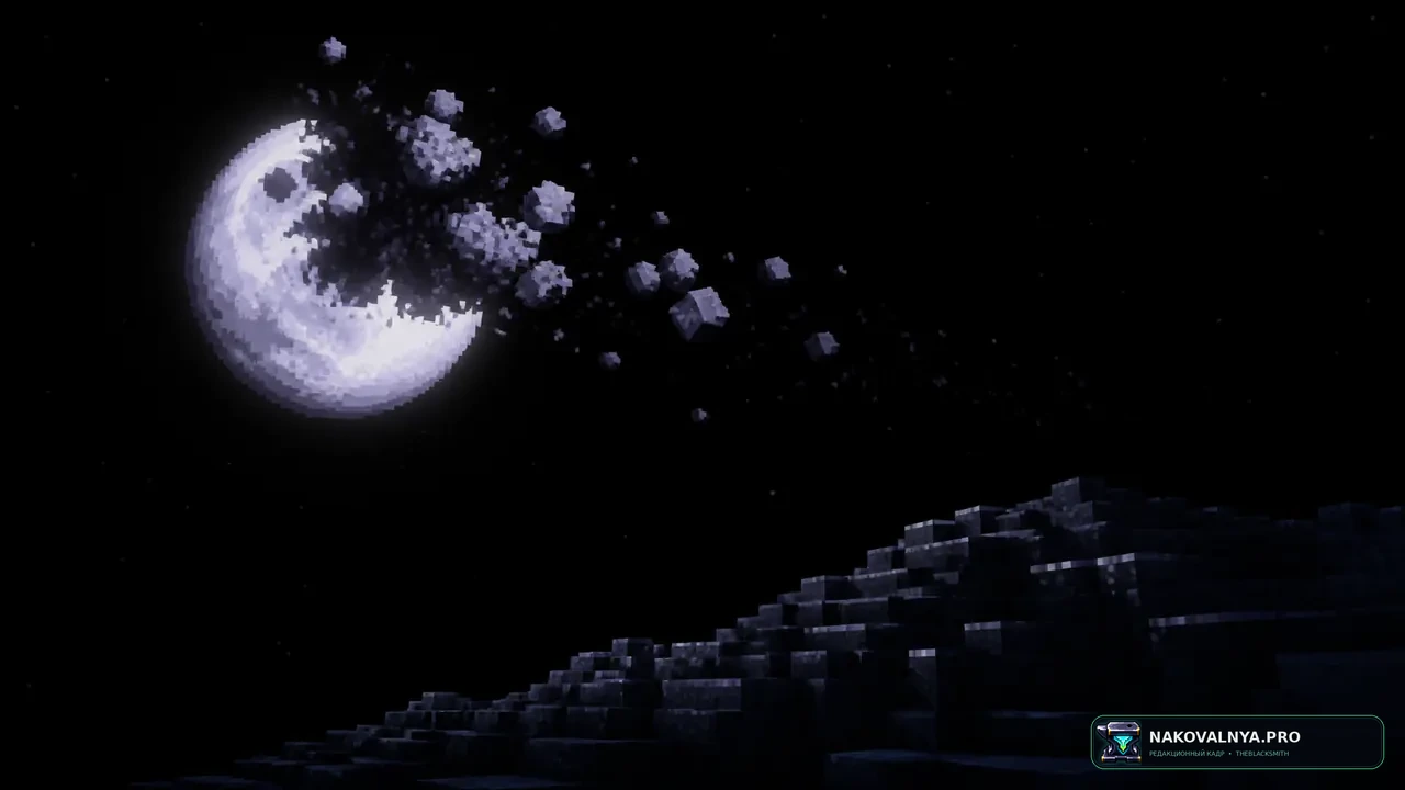 Nox's Shattered Moon: разрушенную зловещую луну — редакционная иллюстрация 2 из 3