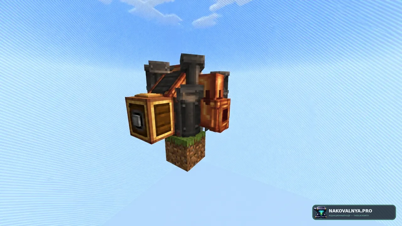 One Block Reloaded: выживание на одном блоке с техникой — редакционная иллюстрация 2 из 3