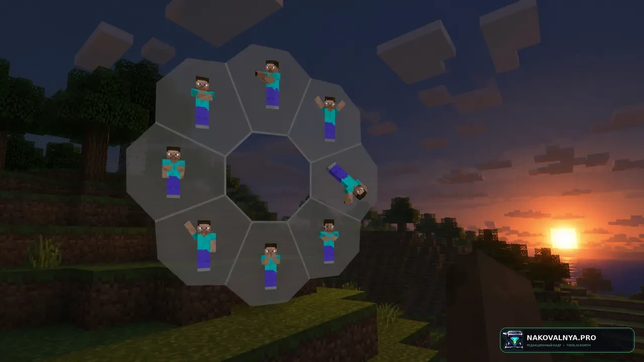 Online Emotes: сетевые эмоции Emotecraft на ванильных серверах — редакционная иллюстрация 2 из 3