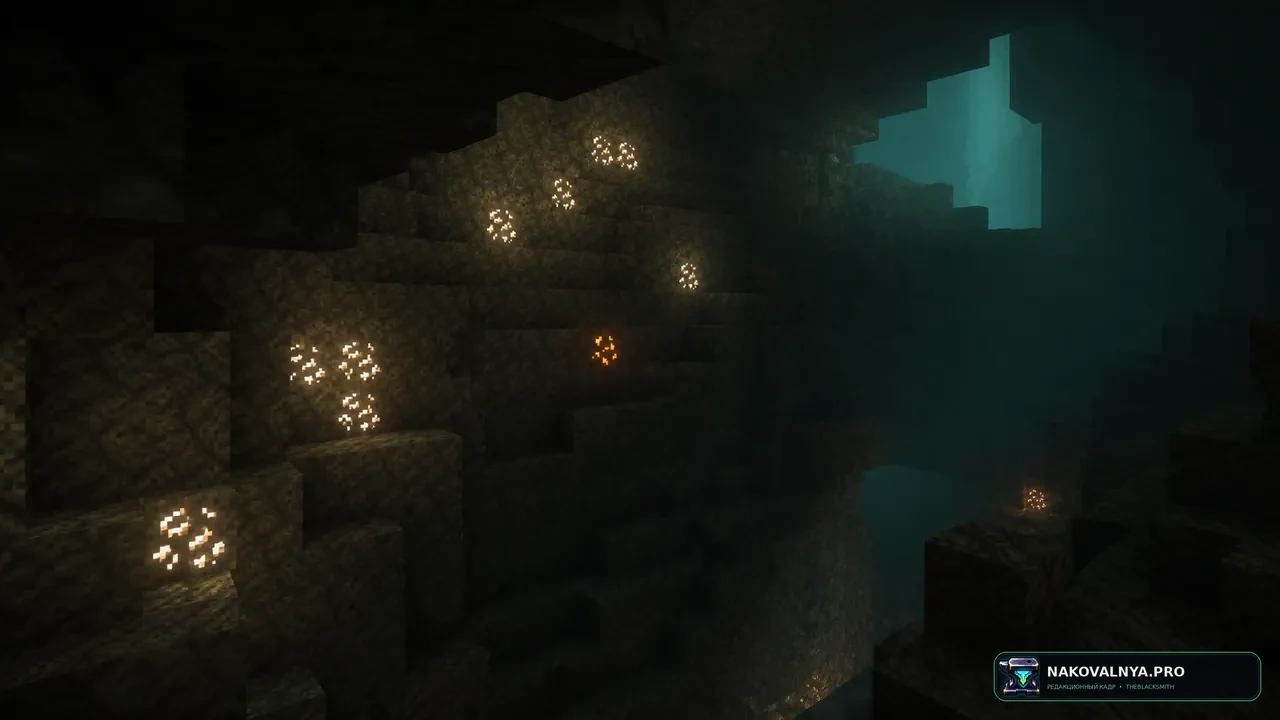 Ores Glow: тонкое свечение основных руд в темноте — редакционная иллюстрация 2 из 3