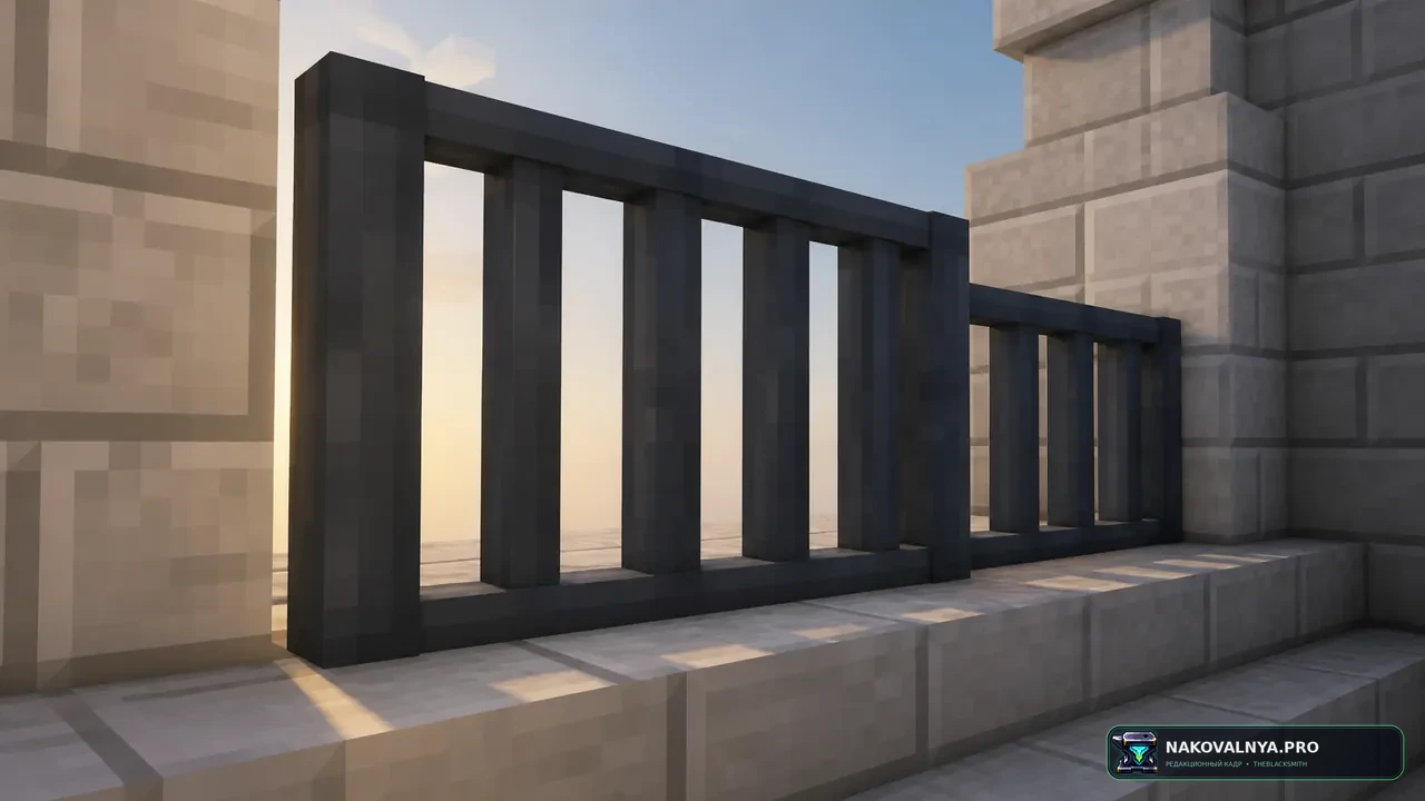 Os' 3D Iron Bars: объёмные тёмные железные прутья без Z-fighting — редакционная иллюстрация 2 из 3