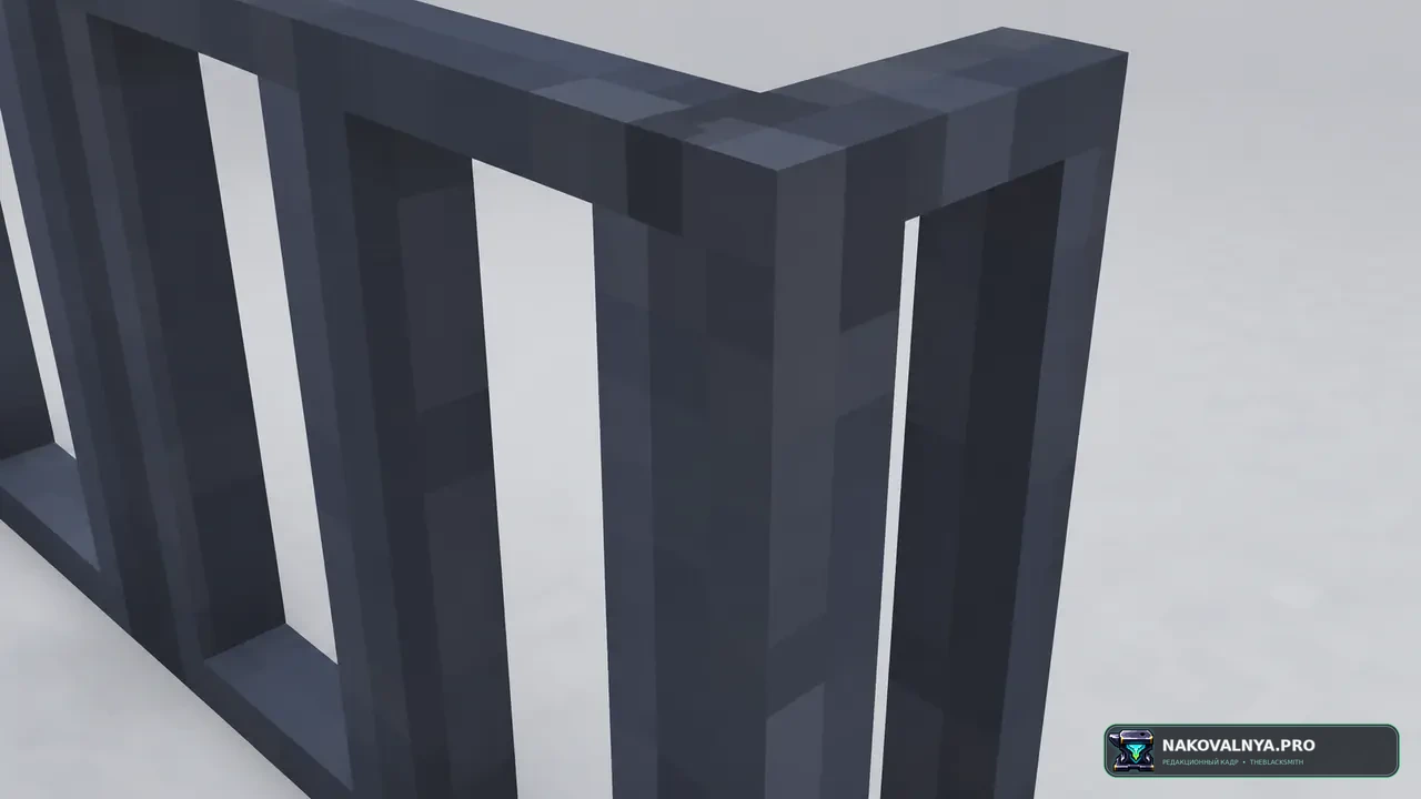 Os' 3D Iron Bars: объёмные тёмные железные прутья без Z-fighting — редакционная иллюстрация 3 из 3