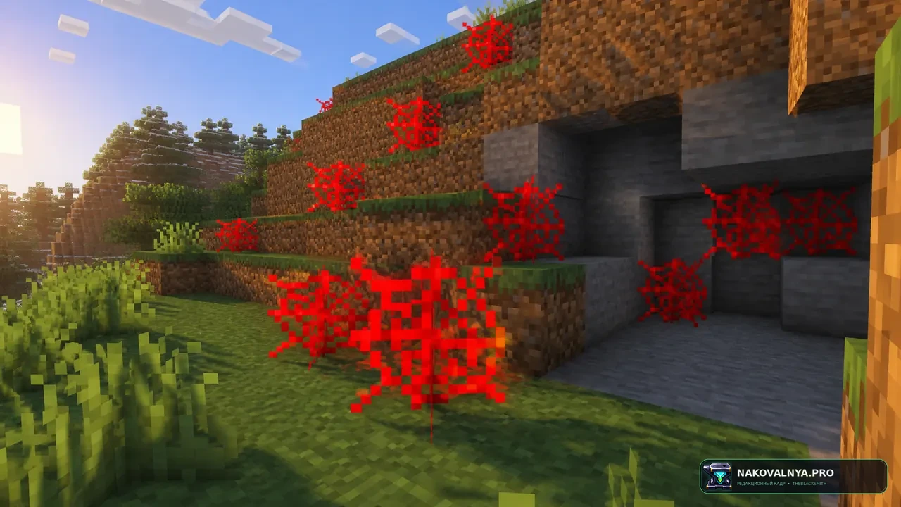 Red Cobwebs: красную заметную паутину — редакционная иллюстрация 2 из 3
