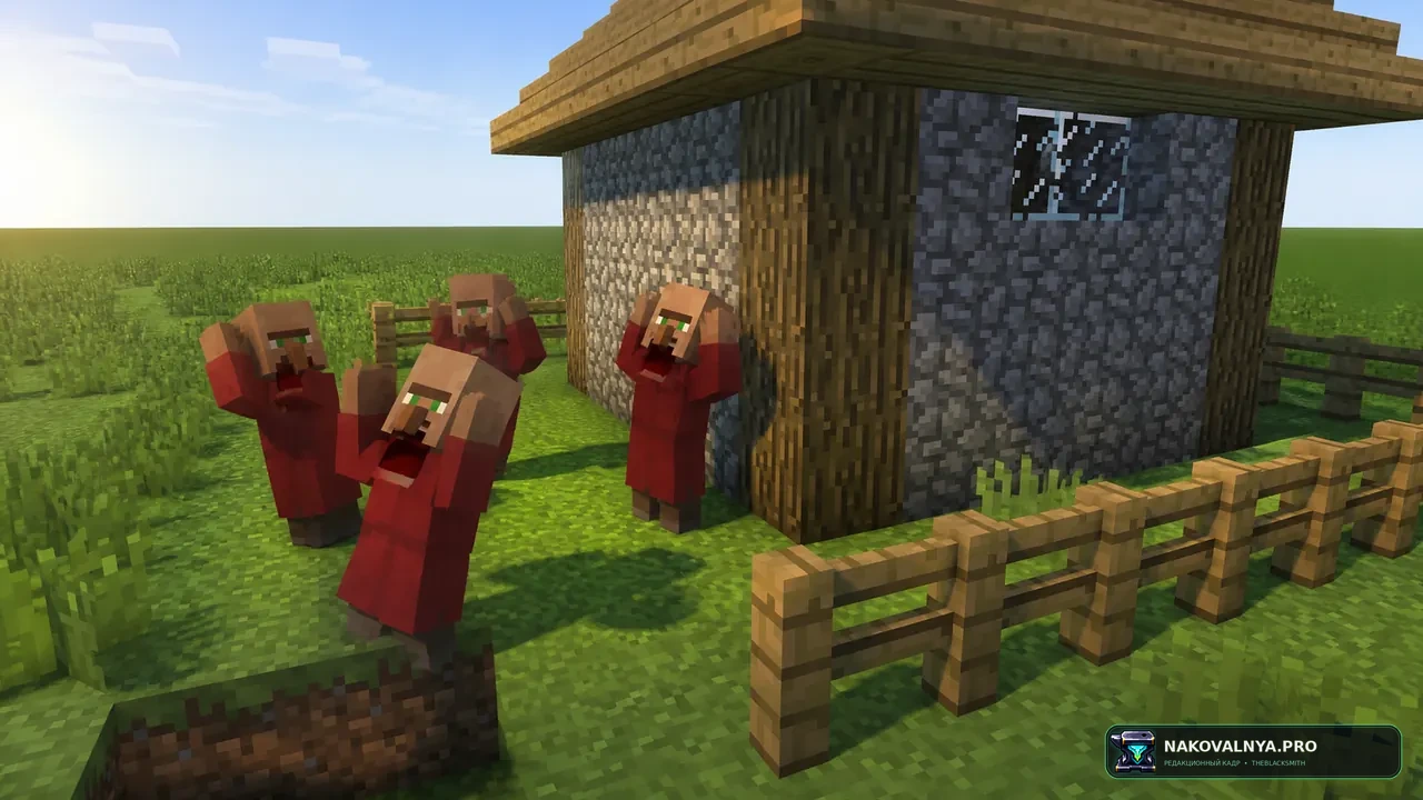 Funny Villager Screaming! (Death Sounds): крик Wilhelm при гибели жителей — редакционная иллюстрация 2 из 3