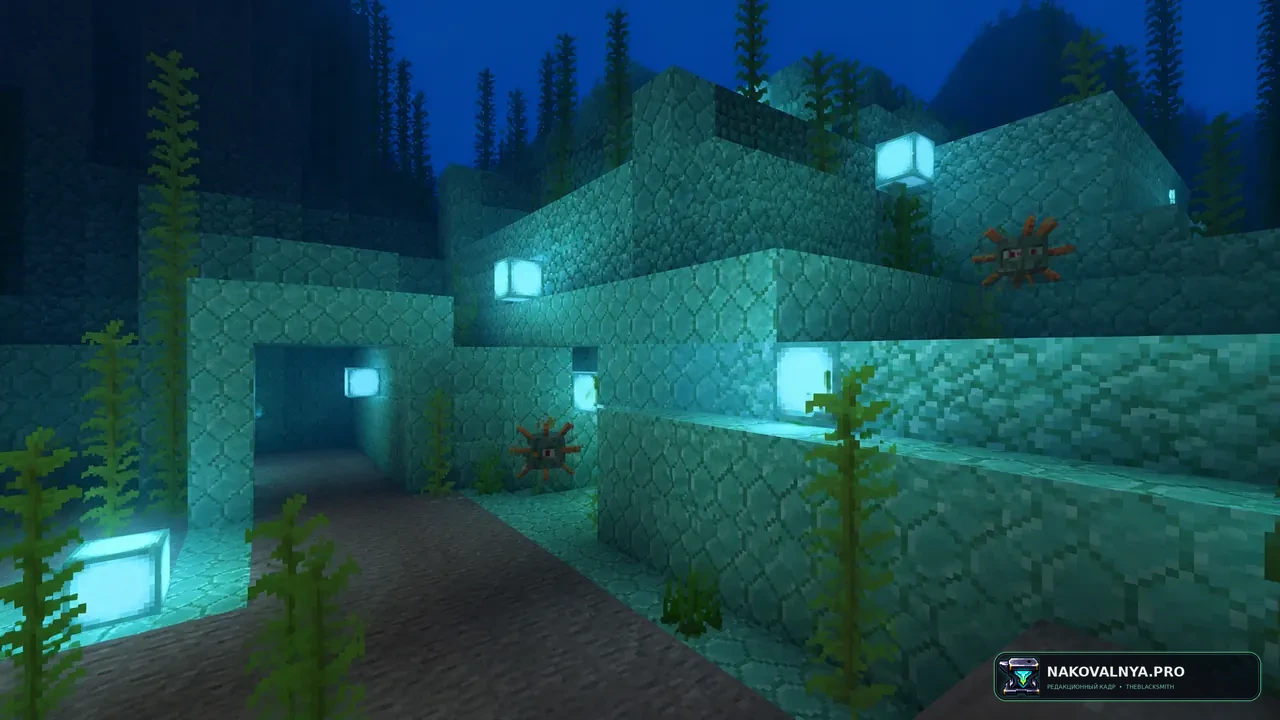 Seamless Prismarine Bricks: бесшовную кладку призмариновых кирпичей — редакционная иллюстрация 2 из 3