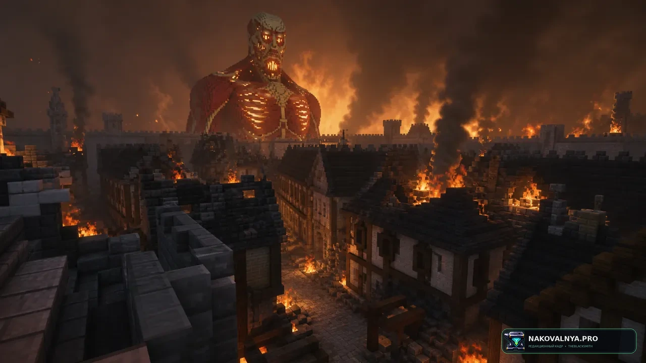 Shingeki no Craft Resourcepack: оформление мира в стиле «Атаки титанов» — редакционная иллюстрация 2 из 3