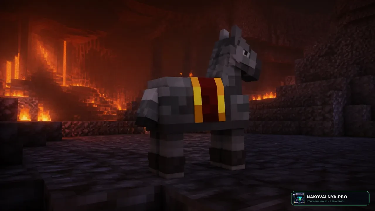 Simple Netherite Horse Armor: незеритовую броню для лошади — редакционная иллюстрация 2 из 3