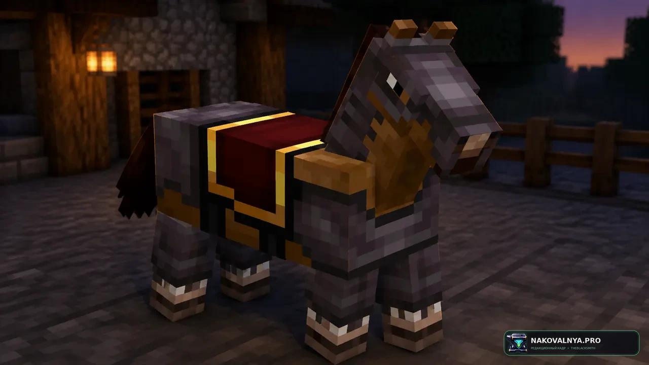 Simple Netherite Horse Armor: незеритовую броню для лошади — редакционная иллюстрация 3 из 3