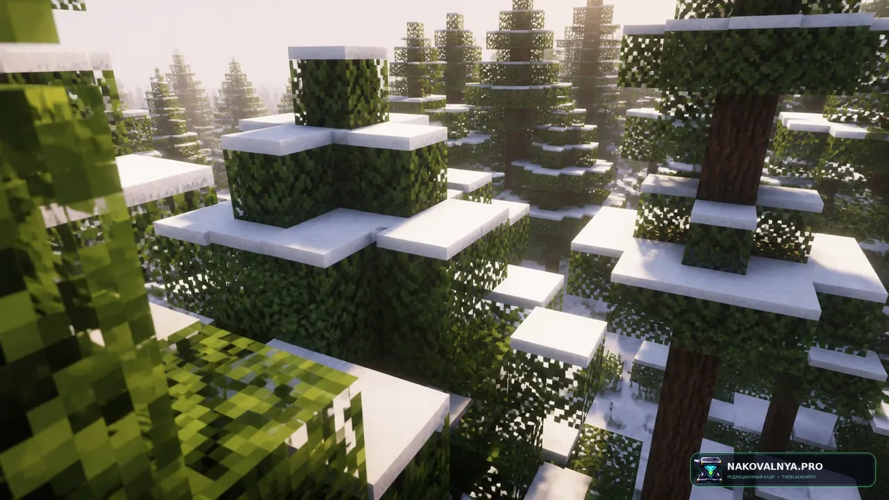 Simple Snowy Fix (Forge / Fabric): правильный снег на кронах деревьев — редакционная иллюстрация 3 из 3