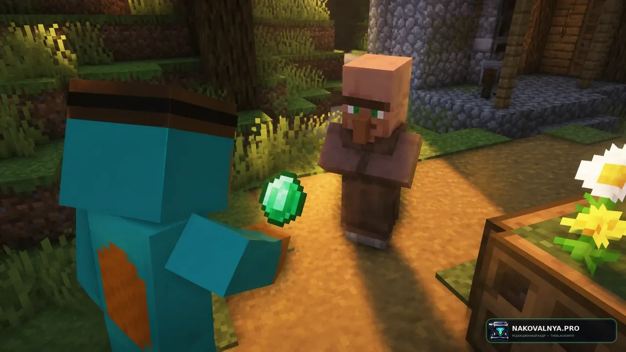 Simple Villager Follow: удобное перемещение жителей за изумрудами — редакционная иллюстрация 3 из 3