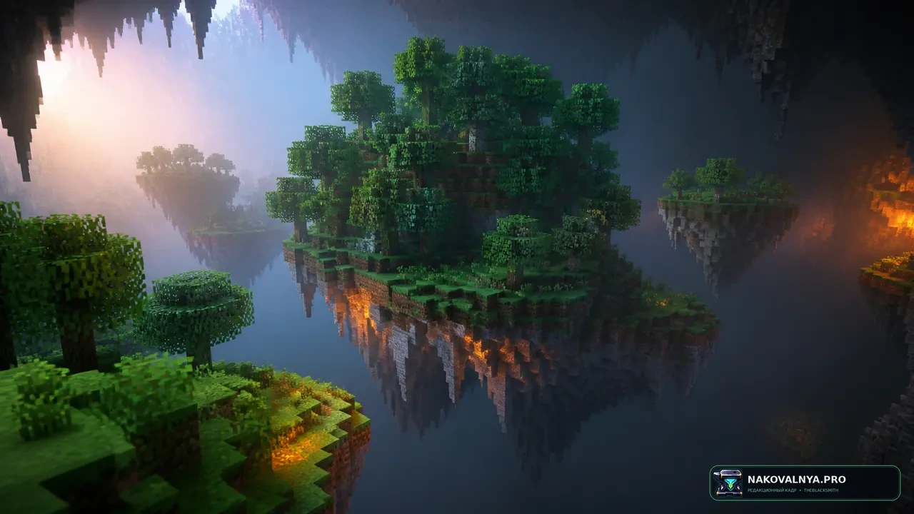 Skyblock Isles: плавный и атмосферный клиент Skyblock Isles — редакционная иллюстрация 2 из 3